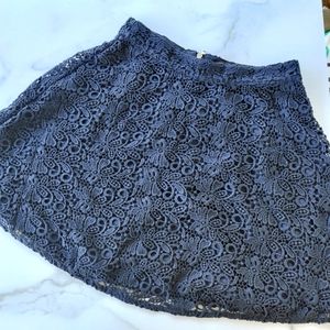 Navy Lace Skater Skirt